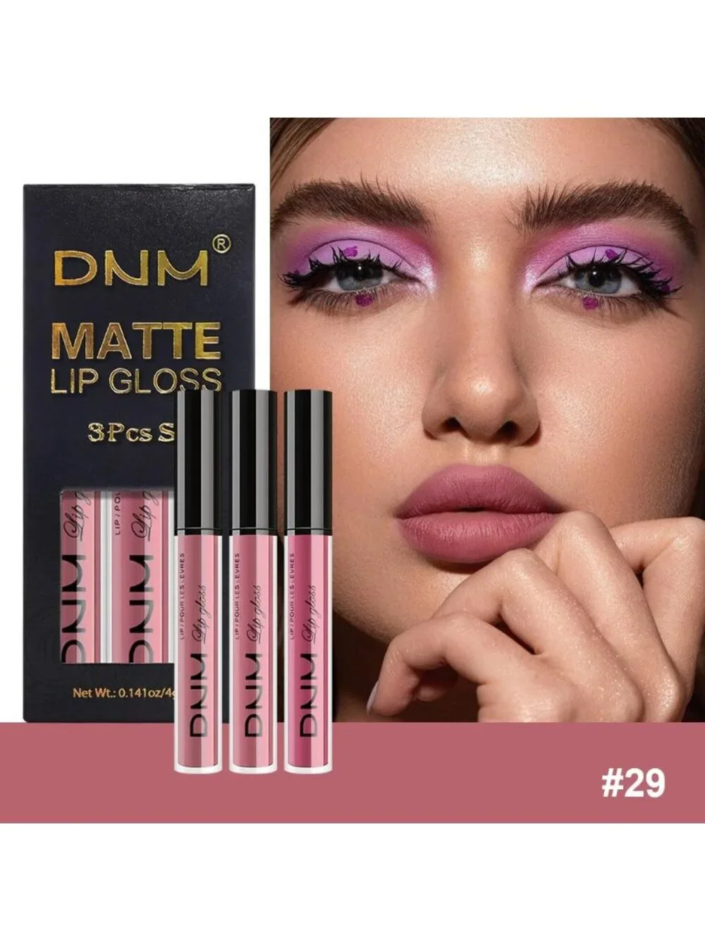 Set31-Light Mauve & Neutral Mauve & Mauve 3pcs Matte Liquid Lipstick Lip Gloss